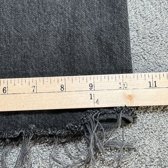 Lucky Legend Jeans Womens Size 12/31 Black Denim High Rise Wide Leg Raw Frayed - Picture 13 of 13